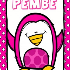 Pembe Penguen Eğitici Kart