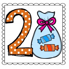 20 Candy Bag Illustration - Educational Color and Number Recognition