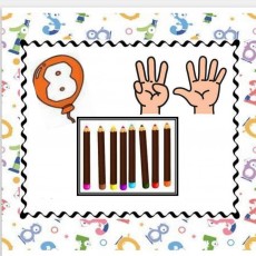 8 Balloon and Counting Activity with Colored Crayons