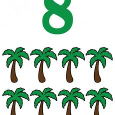 8 Palm Trees Visual Counting Activity