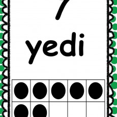 7 Yedi Öğrenme Kartı - Sayıları Tanıma ve Sayma Aktiviteleri