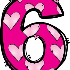 Sevgi Temalı Altı Rakamı: 6 (altı) - Eğitim ve Eğlence için Renkli Tasarım