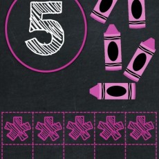 Five Pink Crayons Educational Activity with Shapes