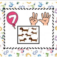 7-İki ve Dört, Yedi Köpek Sayısı Eğitici Görsel