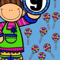 Renkli Şekerler ve Sayı Dokuz Temalı Çocuk Eğitici Materyali