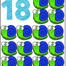 18 Snails - Educational Counting Activity with Colorful Cartoons
