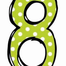 Yeşil Renkli Dotted '8' Sayısı (Sekiz)