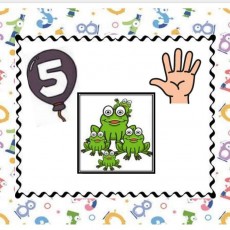 5 FROGS LEARNING MATH AND COUNTING