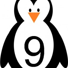 Penguin with Number Nine (9) - Educational Counting Material