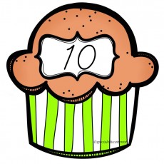 Renkli Kek İllüstrasyonu 10 (10 Sayısı, Sesli: E, Sessiz: K, K, L)