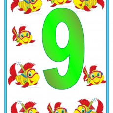Renkli Balıklar ve 9 Sayısı - Eğitici Materyal