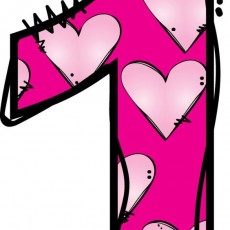 Kalp Desenli Pembe Rakam 1 (1)
