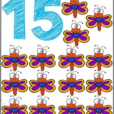 15-Büyük Harfli ve Renkli Kelebekler İle Sayı Eğitimi