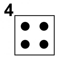 Dört Noktalı Zar - 4 (Sayısı: 4, Harf: D, Sessiz: R, Sesli: O)