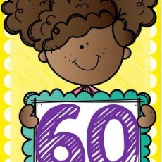 60 Sayısı ve Eğlenceli Çocuk İllüstrasyonu