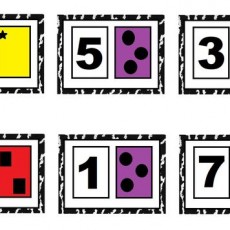 Sayılar ve Renkler: 0 (Sıfır), 5 (Beş), 3 (Üç), 1 (Bir), 7 (Yedi) Eğitici Kartlar