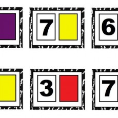 Rakam ve Renk Eşleştirme Kartları: 4 (Dört, Sesli: O, Ü, Sessiz: D, R, T) - Mor, 7 (Yedi, Sesli: E, I, Sessiz: Y, D) - Sarı, 6 (Altı, Sesli: A, I, Sessiz: L, T) - Kırmızı, 6 (Altı, Sesli: A