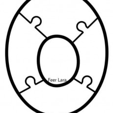 Puzzle Şeklinde Oval Çerçeve 0 (Sıfır) - Eğitsel Görsel