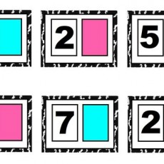 Renkli Sayılar ve Kutular: 1 (bir), 2 (iki), 5 (beş), 7 (yedi), 9 (dokuz)