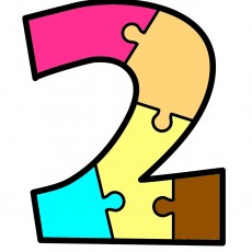 Çocuklar İçin Eğitici Sayı 2 Puzzle Tasarımı