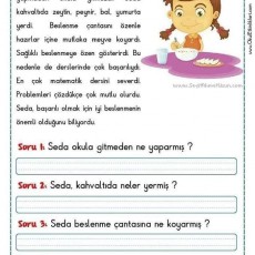 Eğitsel Materyal: Sağlıklı Beslenme Alışkanlıkları - Seda'nın Kahvaltı Düzeni ve Okula Hazırlığı