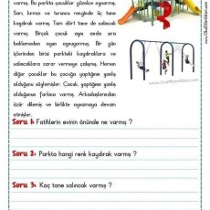 Çocuk Parkı Eğitici Materyali - Okul Öncesi Etkinlikler