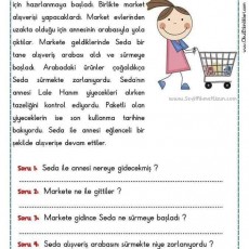 Seda ve Annesinin Market Alışverişi: Eğlenceli Bir Deneyim, Çocuklara Yönelik Okuma Metni ve Sorular