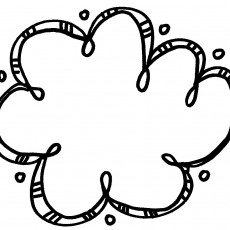 Doodle Style Decorative Cloud Frame - Blank Space for Text or Ideas