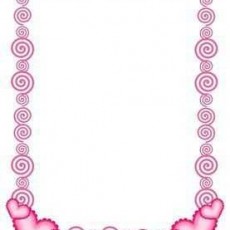 Pembe Spiral Kurulmuş Çerçeve ve Kalp Deseni