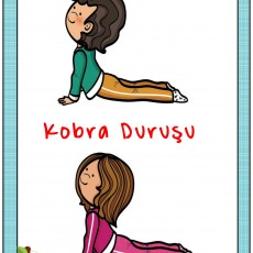 Kobra Duruşu Egzersizi Öğretici Görsel - İki Karakter ile Yoga Pozu