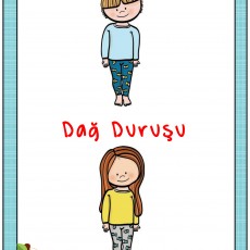 Çocuklarla Dağ Duruşu Pozu Eğitimi - 2 Çocuk Figürü