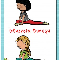 Çocuklar için Güvercin Duruşu Egzersizi - İki Çocuk İllüstrasyonu