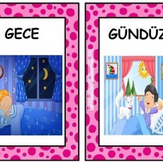 Gündüz ve Gece: Günlük Rutinler - Gündüz (Çocuk, Uyanmak, Kedi, Oda, Günışığı) ve Gece (Uyku, Yıldız, Ay, Saat) İle İlgili Görseller