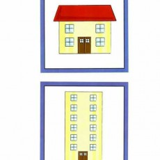 Ev ve Apartman Çizimleri: 1 Ev ve 1 Apartman İllüstrasyonu