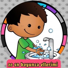 20 Sn Boyunca Elleri Ovalayarak Yıkama Talimatı