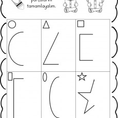 Şekillerin Eksik Parçalarını Tamamlama Etkinliği - Geometrik Şekiller Eğitimi