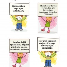 Eğlenceli Bulmacalar: Rüzgar, Tavşan, Mum ve Gazete Tanımlarıyla Öğrenme