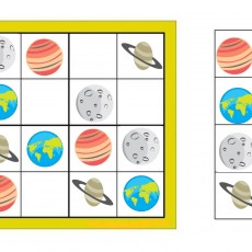 Eğitici Görsel: Uzay Temalı Sudoku - Sayılarla Eğitim