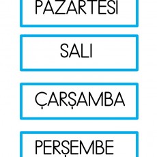 Günler: Pazartesi, Salı, Çarşamba, Perşembe - Türkçe Eğitimi