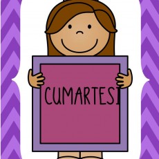 Çocuklar için Günler Öğretici Poster: CUMARTESİ
