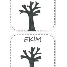 Ekim Aylık Ağaç Görseli İki Farklı Çizim ile