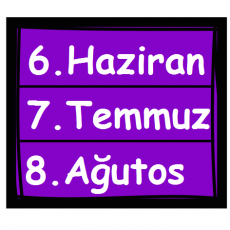 6 Haziran, 7 Temmuz, 8 Ağustos - Aylar ve Sıralı Sayılar Eğitimi