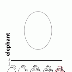 Elephant Drawing Tutorial for Kids - Step by Step Guide with Numbered Instructions 1, 2, 3, 4