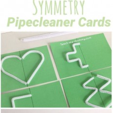 Symmetry Learning Cards with Pipe Cleaners: Shapes and Patterns Activity (7 Shapes)
