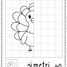 Simetri çalışması: Tavuk çizimi