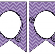 Purple Chevron Banner Template with Decorative Frame