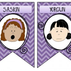 YORGUN ve ŞAŞKIN Duygu İfadesi Kartları