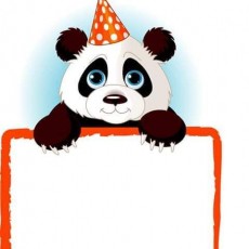 Parti Temalı Sevimli Panda Karakteri