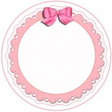 Yuvarlak Pembe Kurdeleli Çerçeve