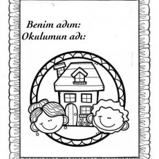 Çocuklar İçin Okul Tanıtım Sayfası: Ev ve İki Karakter